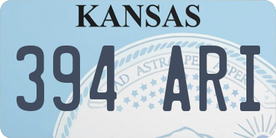 KS license plate 394ARI
