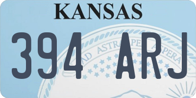 KS license plate 394ARJ