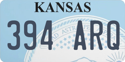 KS license plate 394ARQ