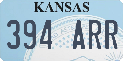KS license plate 394ARR