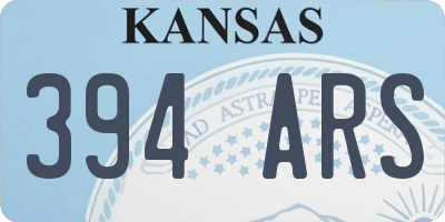KS license plate 394ARS