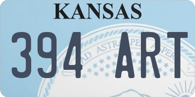 KS license plate 394ART