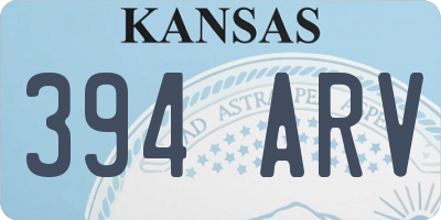 KS license plate 394ARV