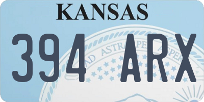KS license plate 394ARX