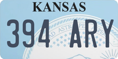 KS license plate 394ARY