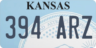 KS license plate 394ARZ