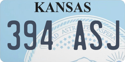 KS license plate 394ASJ