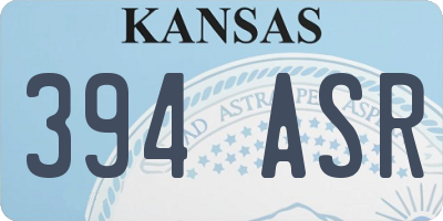 KS license plate 394ASR