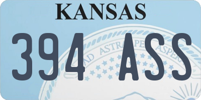 KS license plate 394ASS
