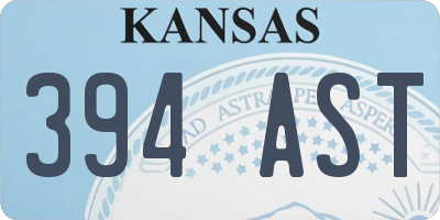 KS license plate 394AST