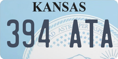 KS license plate 394ATA