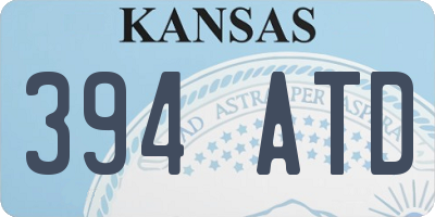 KS license plate 394ATD