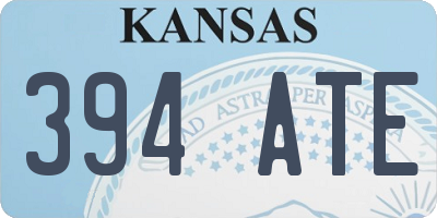 KS license plate 394ATE