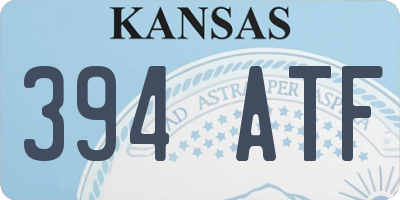 KS license plate 394ATF