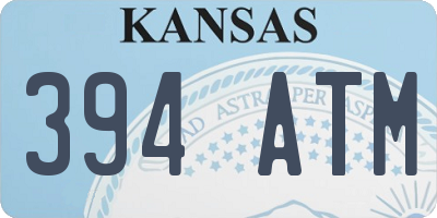 KS license plate 394ATM
