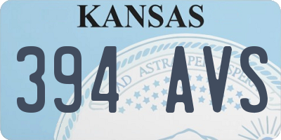 KS license plate 394AVS