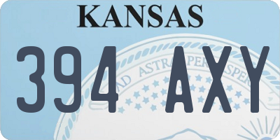 KS license plate 394AXY