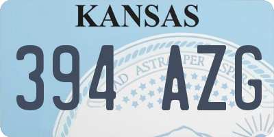 KS license plate 394AZG