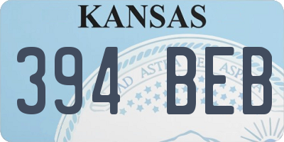 KS license plate 394BEB