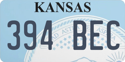KS license plate 394BEC