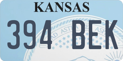 KS license plate 394BEK