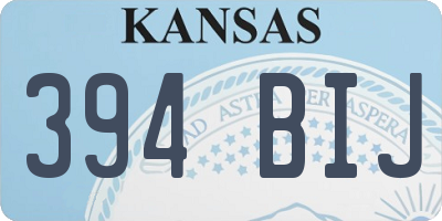 KS license plate 394BIJ