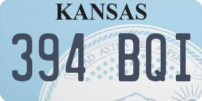 KS license plate 394BQI