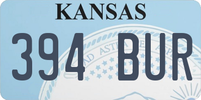 KS license plate 394BUR