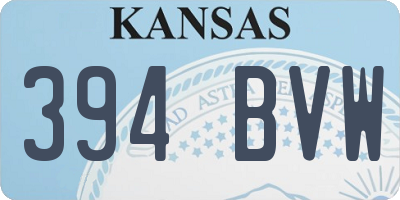 KS license plate 394BVW