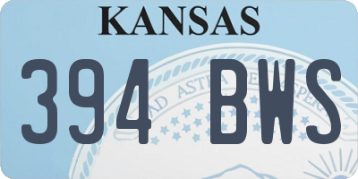 KS license plate 394BWS