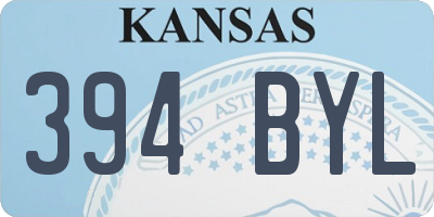 KS license plate 394BYL