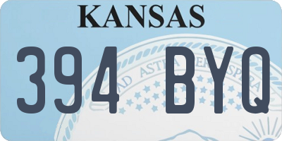 KS license plate 394BYQ