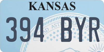 KS license plate 394BYR