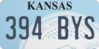 KS license plate 394BYS