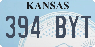 KS license plate 394BYT