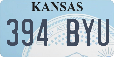 KS license plate 394BYU