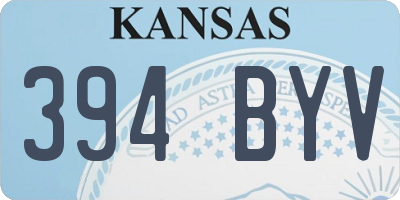 KS license plate 394BYV