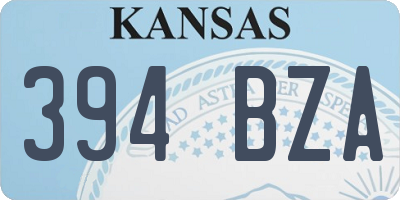 KS license plate 394BZA
