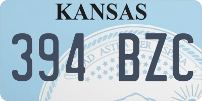 KS license plate 394BZC