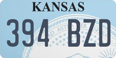 KS license plate 394BZD