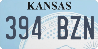 KS license plate 394BZN
