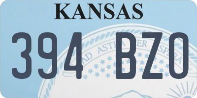 KS license plate 394BZO