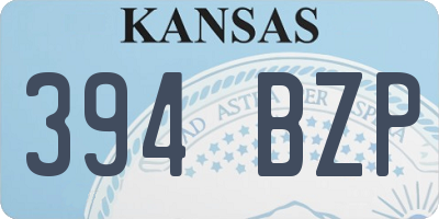 KS license plate 394BZP