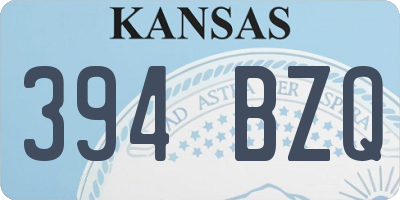 KS license plate 394BZQ