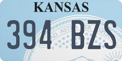 KS license plate 394BZS