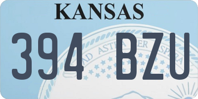 KS license plate 394BZU