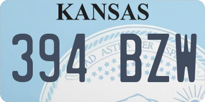 KS license plate 394BZW