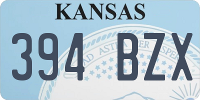 KS license plate 394BZX