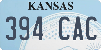 KS license plate 394CAC