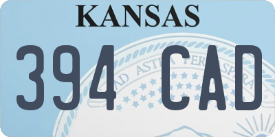 KS license plate 394CAD